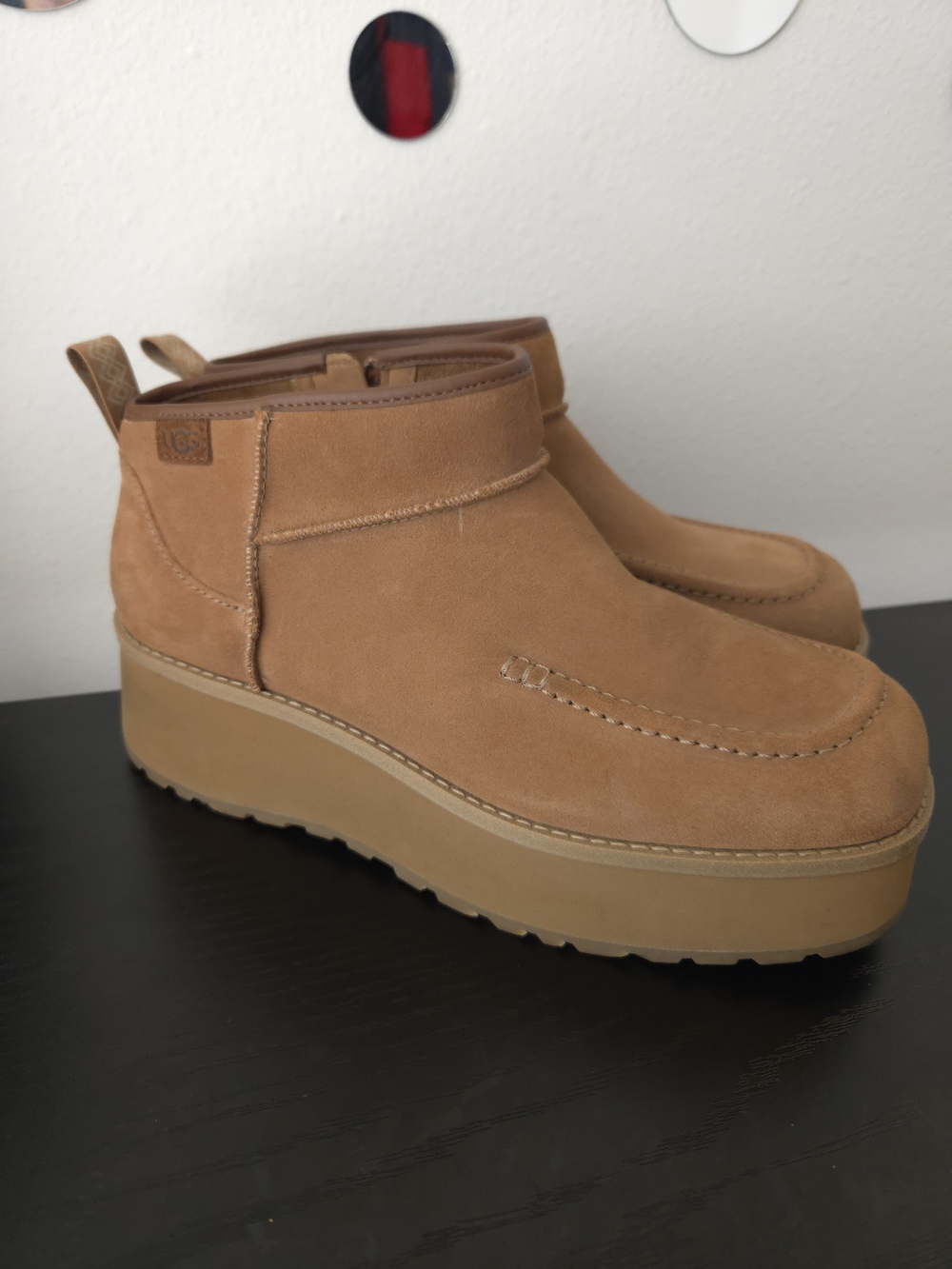 UGG Women's CityFunc Ultra Mini Bootie Tan Suede Chukka Platform Chunky Boots 11